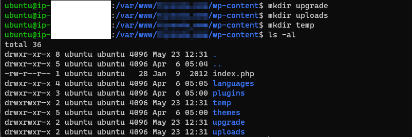 upgrade, uploads, temp 폴더 추가